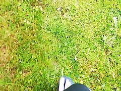 Bare feet on the grass