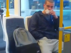 Scally Hands In Trackies - Public Wanking On Tram