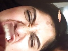 Cum tribute on mouth on brown girl