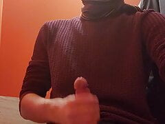 Horny guy with big cock, making sperm donation at the donor office