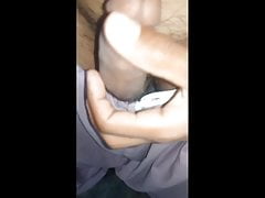 Pakistani boy play with small dick with cum