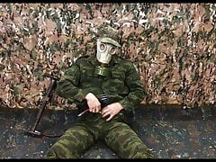 Russian Military Man PUMPS His stomach with A PUMP and Cums in Your FACE!!!