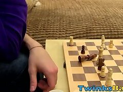 Smart gay Jasper Robinson barebacked by chess playing twink