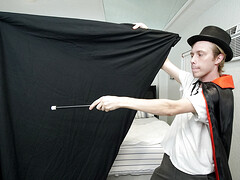 Young boy and his stepdad share magic bedroom gay porn