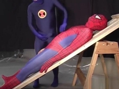 Spiderman is captured by a gay hero