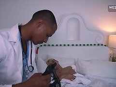 Blonde Latino Twink Marco Samuel Injected with Doctor’s Huge Black Cock