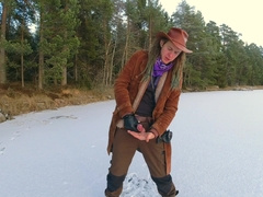 Fapping off on a frozen lake - 4k 30fps