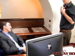 Blond jock Austin Lucas is seduced by his boss Joey Perelli