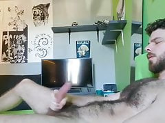 Hunk hairy jerk off cum