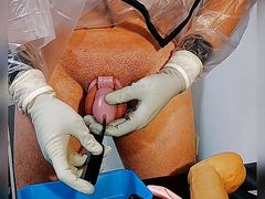 Medical latex gloves masturbation sounding chastity
