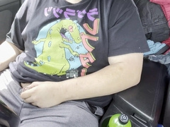 Homo chubs faps beef whistle until he blows a load and shoots his stream in his camper