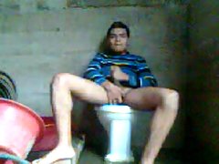 Cool jerking off on the toilet