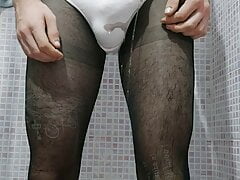 Pissing in my aunt's panties and collant