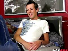 Twink oils himself up for a dildo and jerks off