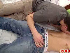 euro twunk friends sharing their uncut dicks to each other