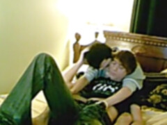 youthfull man entices his partner into analriding him ball sack deep