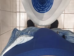 Short pissing break while eating ice cream with a friend, luckily he didn't came in...
