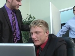 Bukkake loving suit and tie jock at office sucking