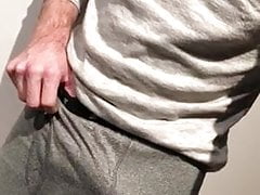 Blonde showing off his MASSIVE FAT cock!