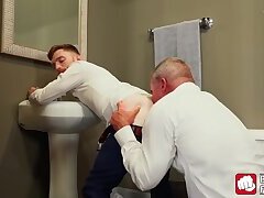 Mature gay rimms and fist fucks young handsome homosexual