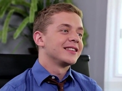 Nervous twink tastes cock for the first time