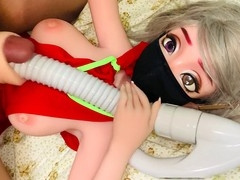Micro penis cum, sex toy rubbing dick, uniform mask