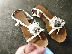 Summer sandals cumshot