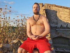 Caught masturbating and peeing in nature's lap