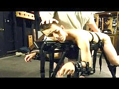 domination & submission bondage faggot stud is whipped and milked