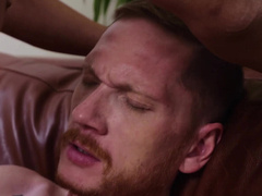 Nerdy DILF moans with more and more cock smashing his greedy ass