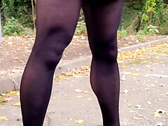 Sissy college girl crossdresser cums hard