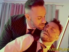 Lustful Gustavo Cruz stuffed his cock and dildo into the hole of John Brachalli