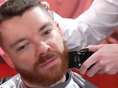 Barber Logan Bell shaves and fist fucks Nathan Daniels