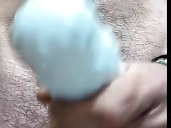 Handjob with three very different cumshots
