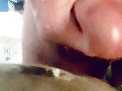 Wet and sloppy slow motion cumshot from Iowa mans dick