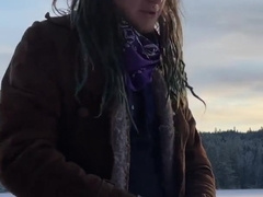Milking off on a frozen lake - Vertical 60fps