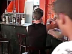 Latin hottie fucks a white cutie at the bar