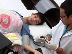 Doctor skinny, japanese doctor check up, doctor check up handjob