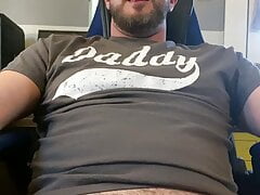 Daddy fucks a toy and cums