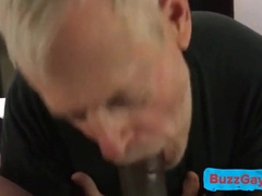 Mature Gay Man Sucks a Well-Endowed Black Stud