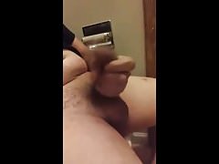 Guy on Periscope plays with cock in bathroom
