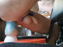 Close call trying out my new anal toy in the shed