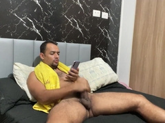 MLK JACKING OFF IN THE EARLY MORNING AND GOOD-SIZED MILK ERUPTS OUT FROM HIS FAT CHISEL.