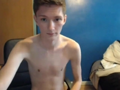 Young boy jerking on cam with friend