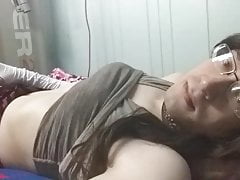 Sissy begs for daddy's cock while jerking off