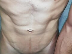BIG AND VENEZUELAN COCK, BODY FITNESS INTENSE MASTURBATION, SIX PACK, FEMBOY, GAY, CLOSE-UP