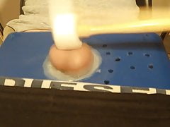 Ballbusting with gong stick