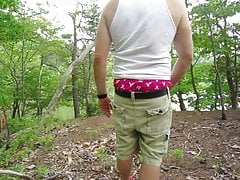 Fapping in the forest! From soft to hard, intense orgasm!