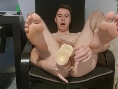 Crammed Deep With Banana, Gobbling It & Pounding It Rock hard!