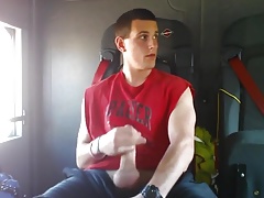 Fireman Jerking His Big Cock